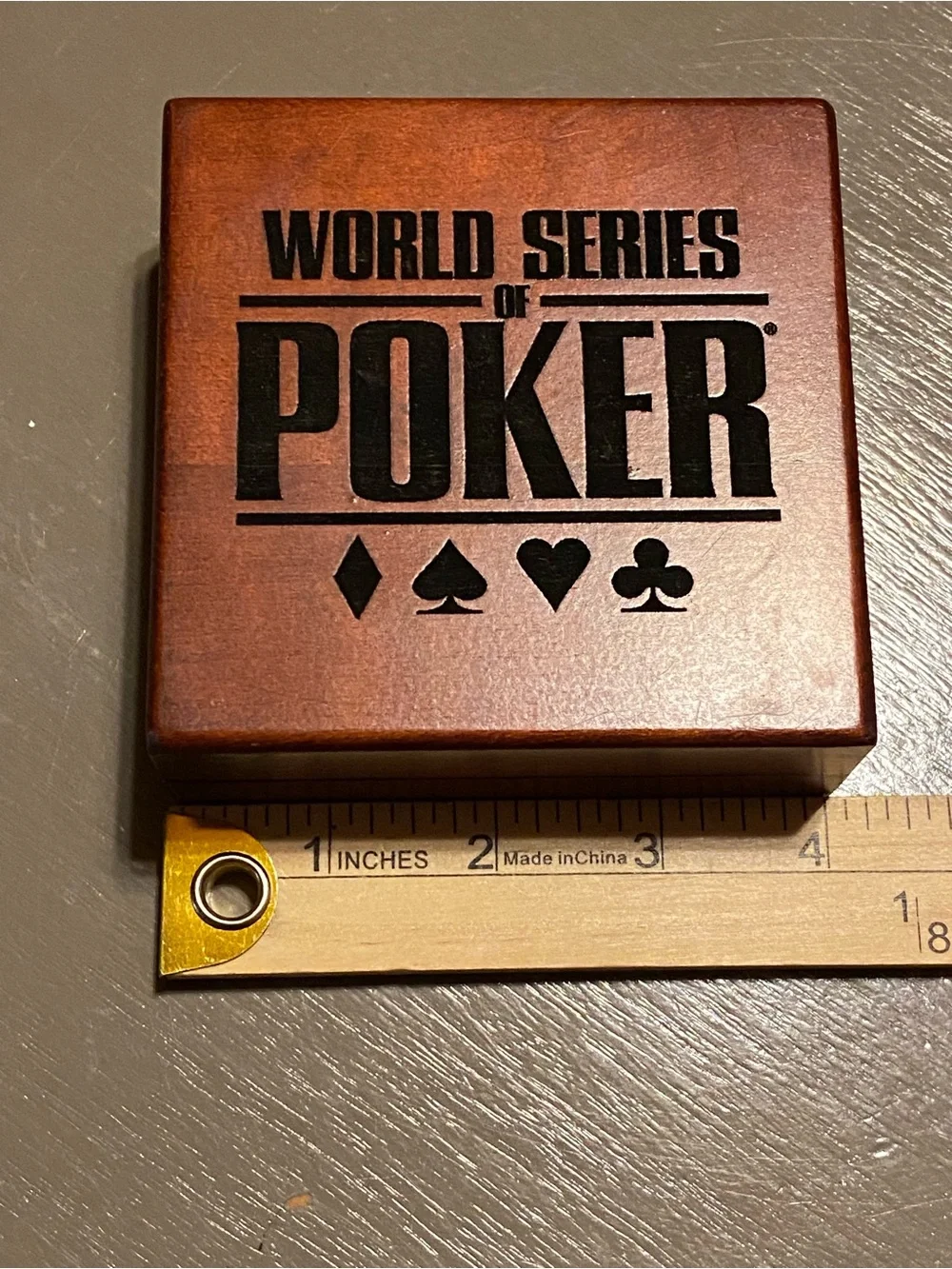 World Series of Poker WSOP Money Clip w/ Wood Display Box Made in USA